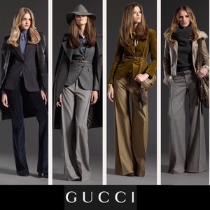 ✨AUTH GUCCI Wool Grey Charcoal Suit Blazer Pants